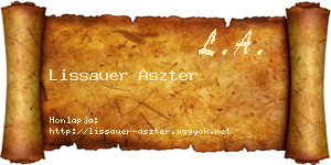 Lissauer Aszter névjegykártya